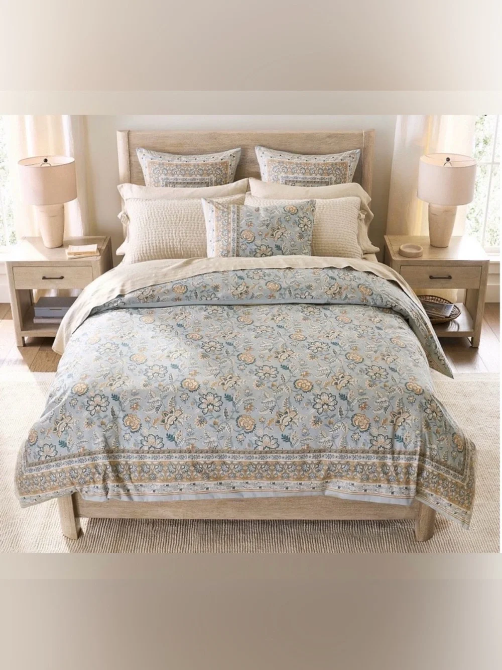 POTTERY BARN (2) “BROOKE FLORAL PRINTED” STANDARD SIZE shams